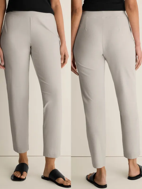 Eileen Fisher Washable Stretch Crepe Slim Pant in Chalk Size Large - Image 2