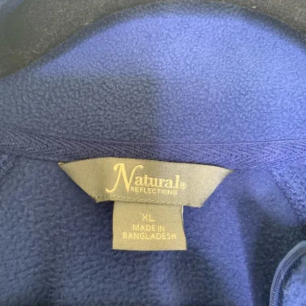 Natural Reflections Blue Fleece Pullover Top Sz XL Gorpcore Cabin Core - Image 7