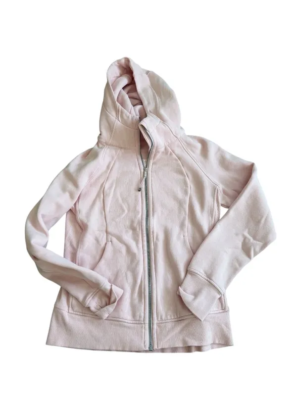 LULULEMON Pink Crop Hooded Zip Sweatshirt Size 8 - Image 10
