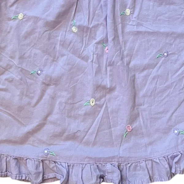 Dreams Co Purple Lavender Retro Embroidered Floral Kidcore Ruffle Lace Top - Image 2