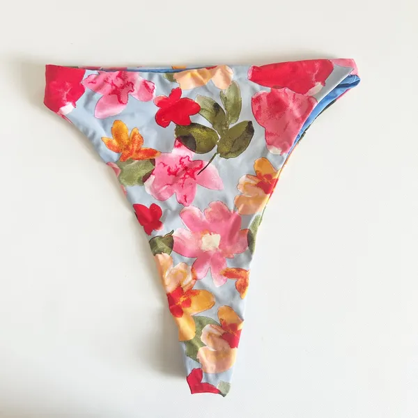 9.0 Swim Womens Floral Tropical Resortwear High Cut Triangle Bikini Set Size‎ 8 - Image 6