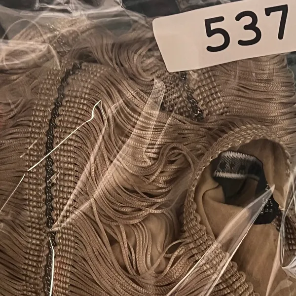 Zara Fringe Mini Dress Women Small Champagne Gold Flapper Chain Detail NWT - Image 15