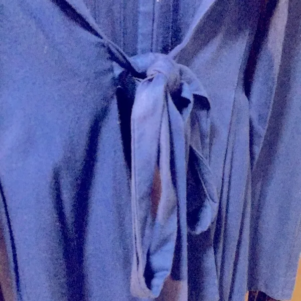 Vintage 80s Royal Blue Prairie Dress Modest Long Sleeve Size 12 Woman’s Large XL - Image 10
