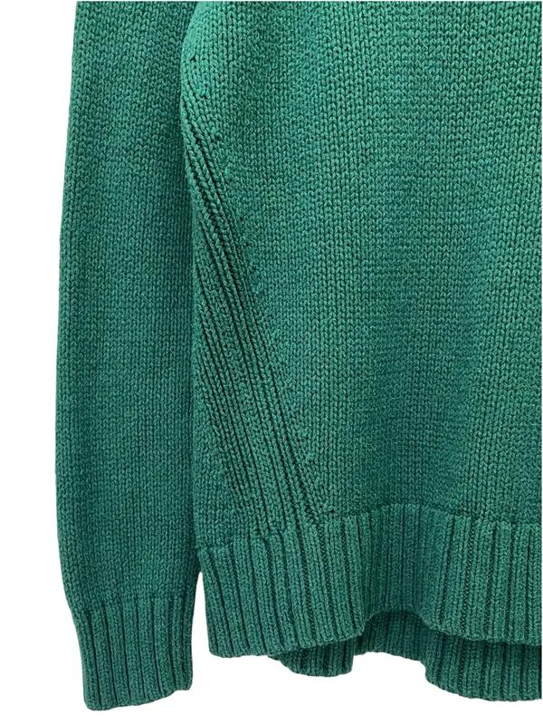 J. Crew Always The 1988 Rollneck Sweater L Emerald Green Cotton Heritage Preppy - Image 5