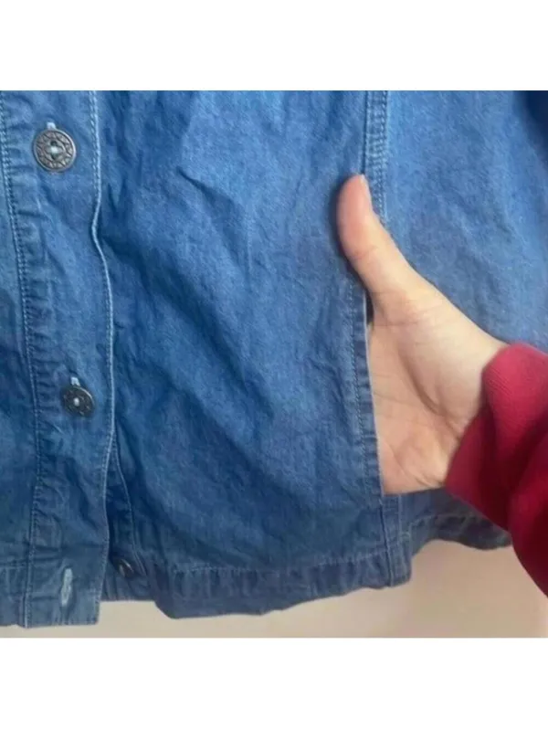 Blair 100% cotton denim chambray button up top blouse - Image 3