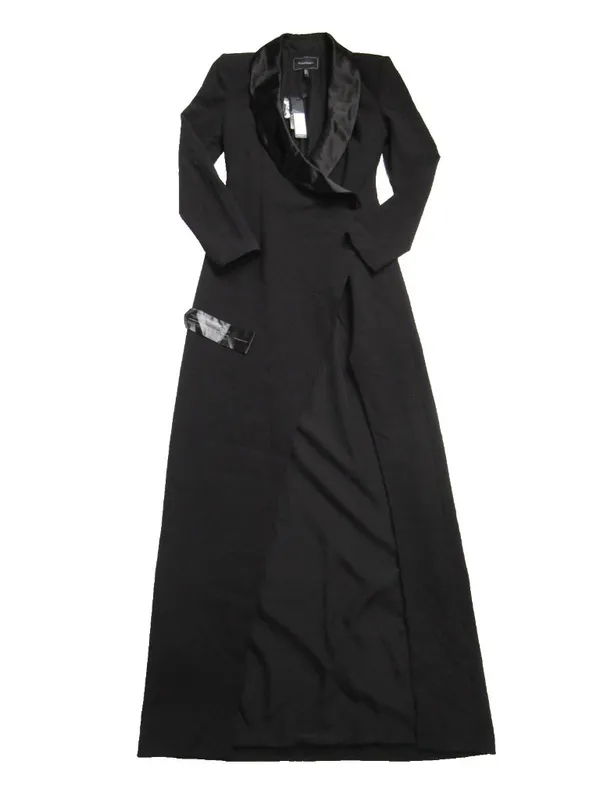 NWT BCBG MaxAzria Luciano Tuxedo Gown in Black Coat Jacket Dress 4 $498 - Image 4