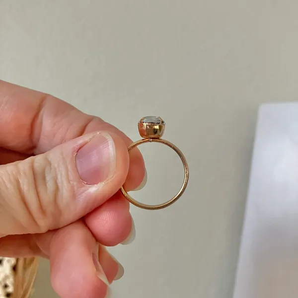 Copper Gold Solitaire Fashion Jewelry Ring “Eve” Neutral Minimal Stacking Simple Jewelry - Image 10