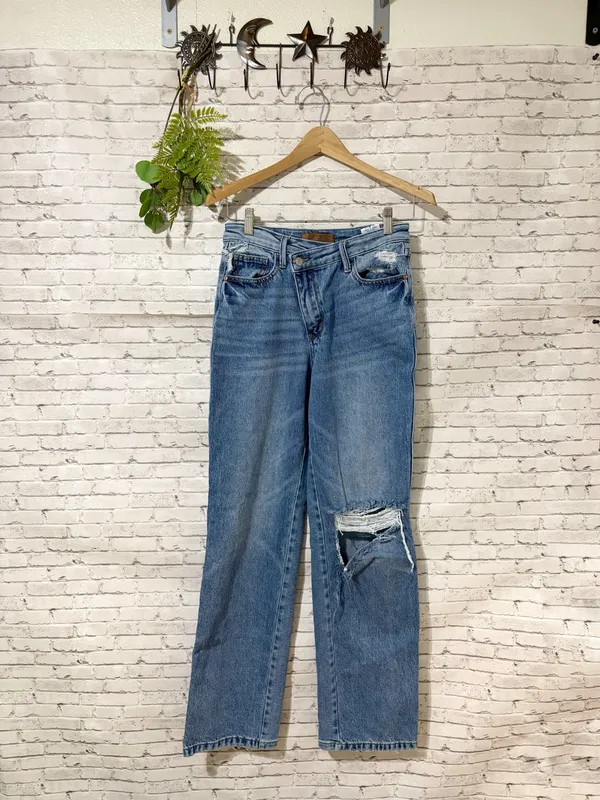 Judy Blue Distressed Dad Jeans - Image 2