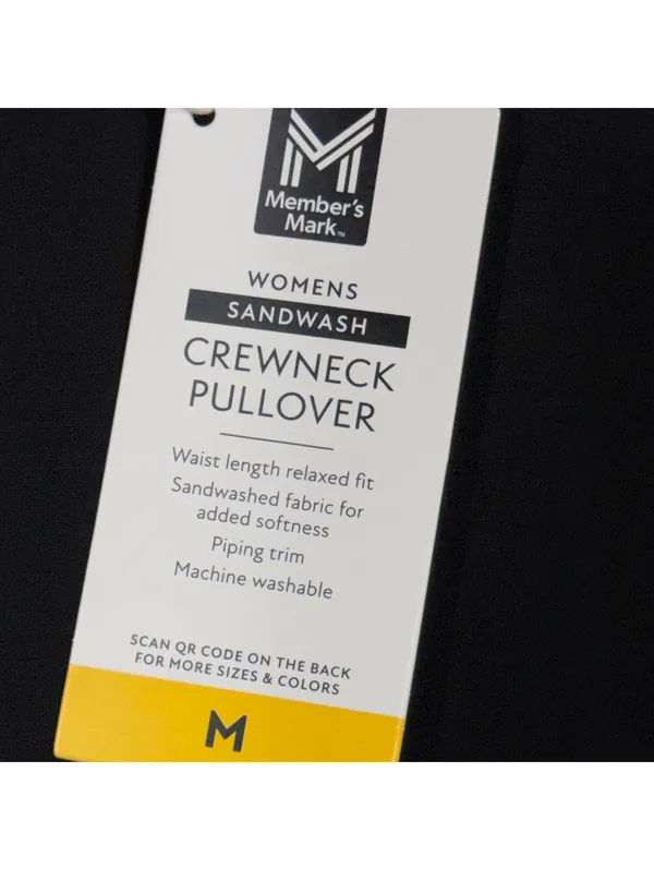 Member’s Mark Sandwash Crewneck Pullover M NWT Black Size M - Image 5