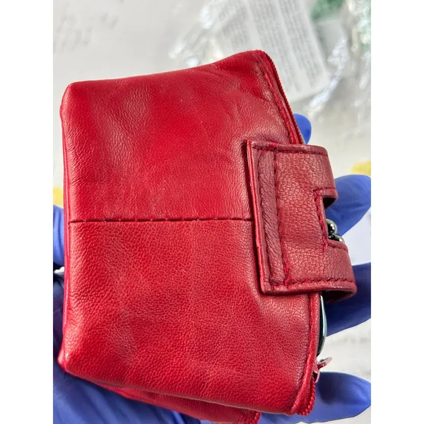 Hampton‎ Direct Red Leather Coin Purse Kiss Lock Multi Pocket Wallet 62654 NEW - Image 6