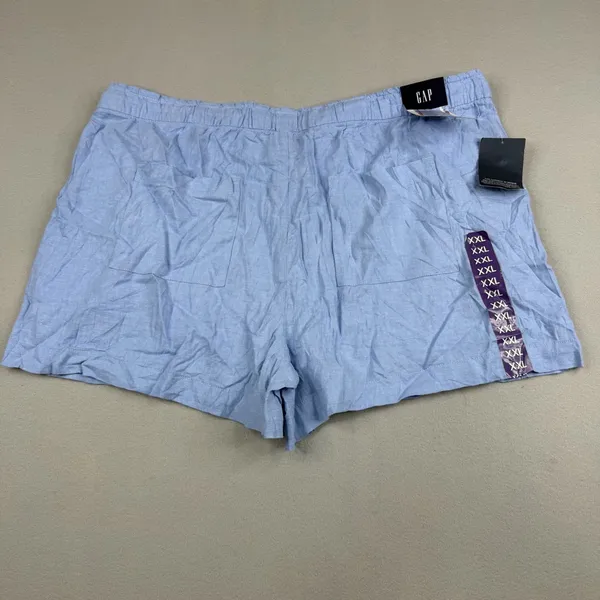 GAP Linen Blend Pull-On Shorts Women’s XXL Light Blue Drawstring NWT - Image 8