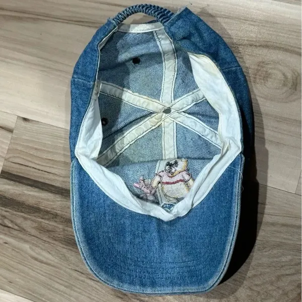 Disney Pooh Vintage 90’s Embroidered Denim Hat Pooh Piglet Adult One Size - Image 3