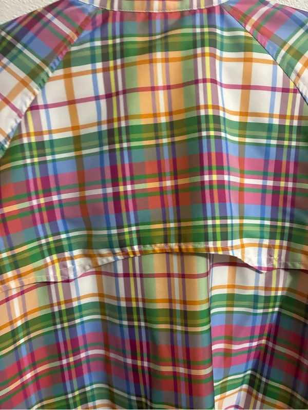 Vintage Lauren Active L-RL Multicolor Plaid Zip Windbreaker Jacket L - Image 3