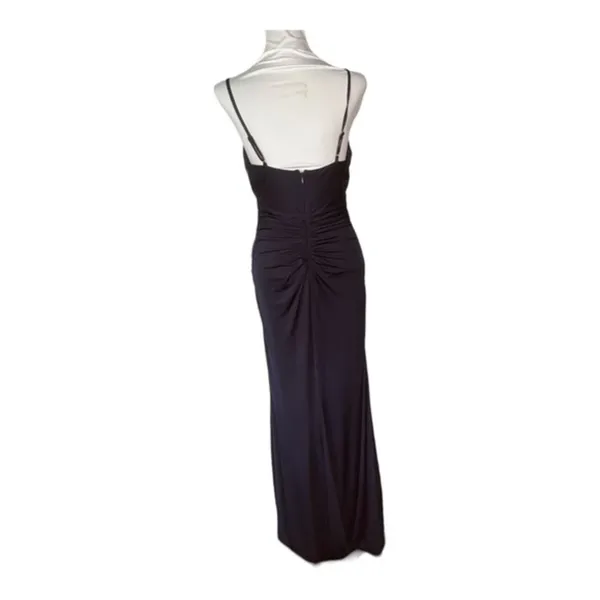 Eliza J Navy Cowl Neck Ruched Jersey Slinky Sleeveless‎ Evening Gown Size 6 NWT - Image 4