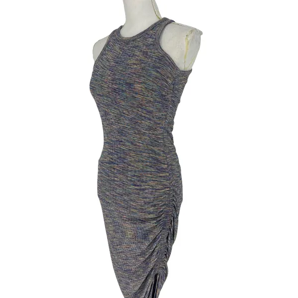 Veronica Beard‎ Haylee Rib-Knit Ruched Midi-Dress Multicolored - Image 6