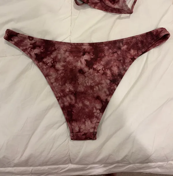 Pull & Bear Maroon Tie Dye Bikini Bottoms - Image 3