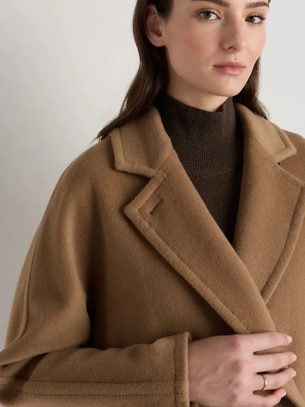 Quince Italian Wool Double-Breasted Slouch Coat XL - Image 4