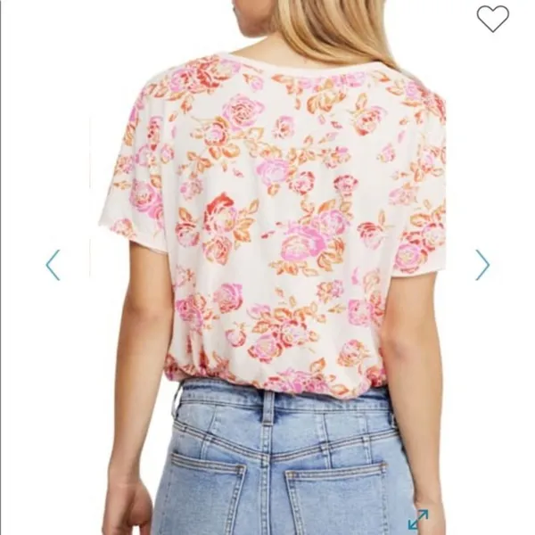✨HP✨NWOT✨Free People Tourist T-Shirt Pink Floral Blush✨ - Image 4