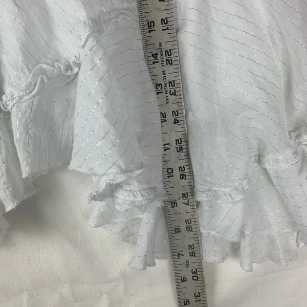 Candie's size 5 30 Asymmetrical Denim White Skirt ruffle cowgirl y2k vintage vib - Image 7