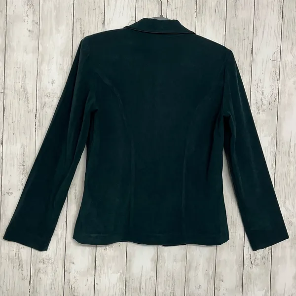 American Vintage Vintage 90s Y2K DBY Green Suede Notched Collar Button Blazer 7/8 - Image 2