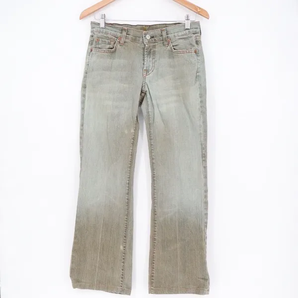 VTG‎ 7 For All Mankind Jerome Dahan Bootcut Jeans Womens 26 Light Brown Stretch - Image 2