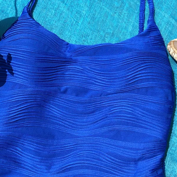 NEW Onia Gabriella Blue Wave Textured Swimsuit S - Image 3