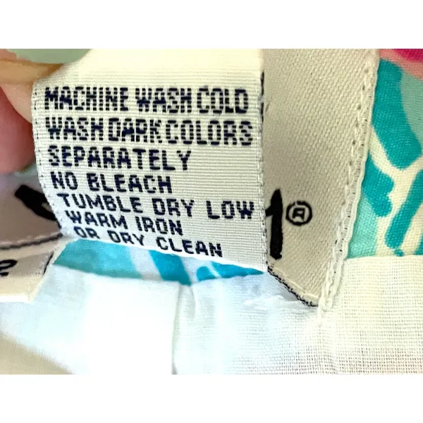 Lilly Pulitzer Vintage Patchwork Floral Animal Mini Skirt Pink Blue Size 2 - Image 7