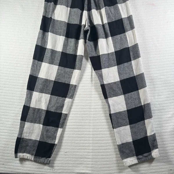 Old Navy Buffalo Plaid Flannel Pajama Lounge Pants Black White Women’s Size S - Image 7