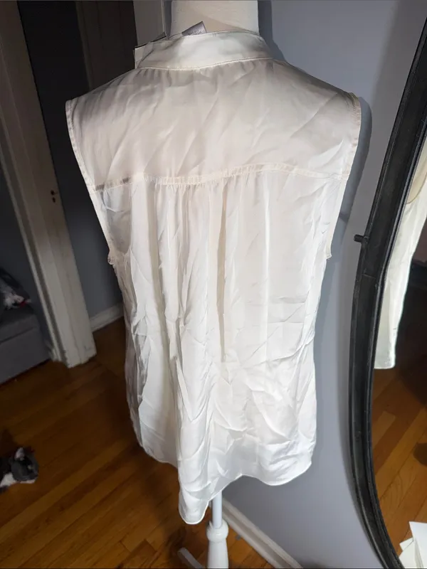 Cache Ivory Sleeveless Draped Front Vest - Image 4