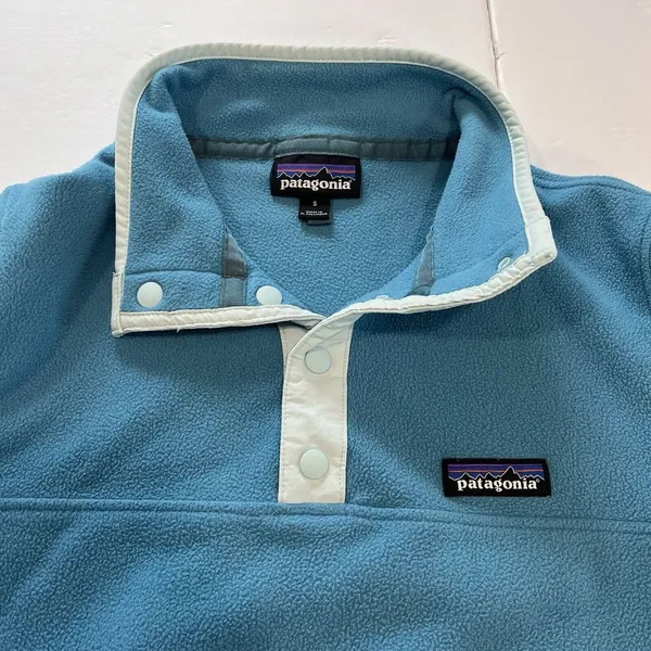 Patagonia Womens Aqua Blue Micro D Snap-T Pullover Fleece SMALL Outdoor Gorpcore - Image 4