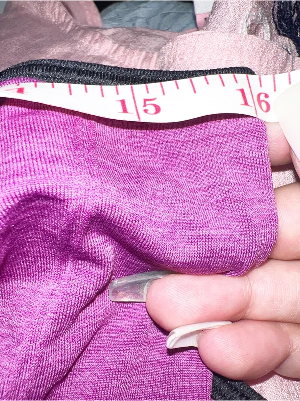 Lululemon Women’s In The Flow Purple Low Open Back Tank Top w/ Black Trim and Ruched Sides - Image 10