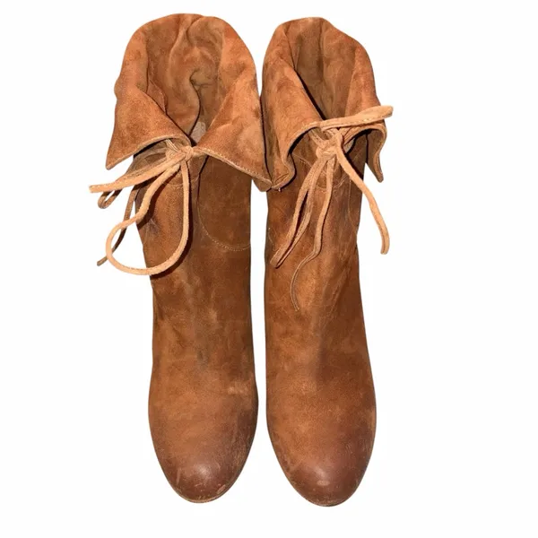 NEW Free People Brown Distressed Suede Mila Heel Boot size 39 - Image 4