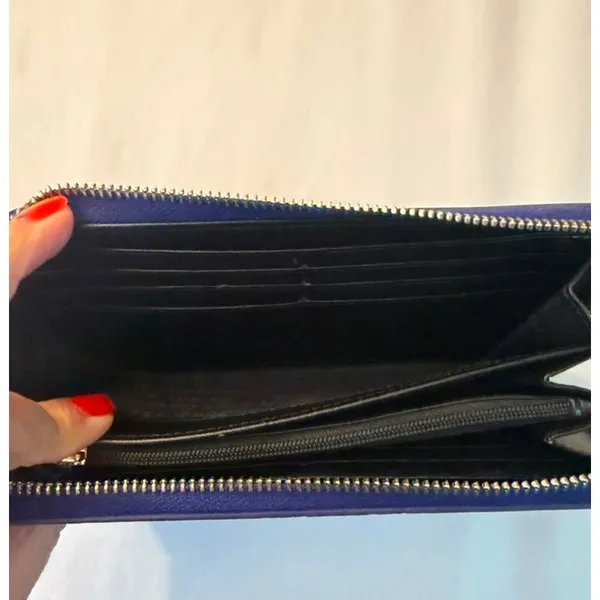 Kate Spade royal blue patent leather continental wallet - Image 4