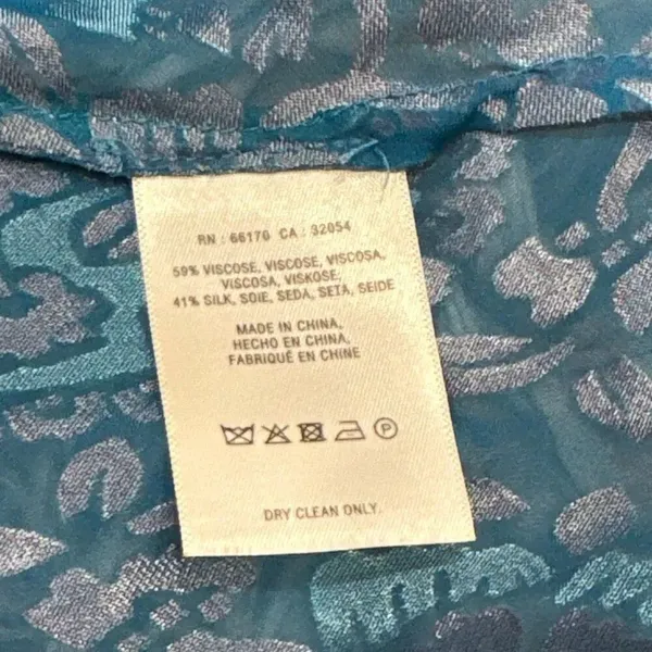 Anthropologie Floreat Valo Velvet Burnout Silk Blend Paisley blouse size small - Image 5