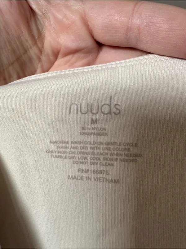 Nuuds Nude Boat Neck Long Sleeve Nylon Spandex Thong Snap Bodysuit Size M - Image 2