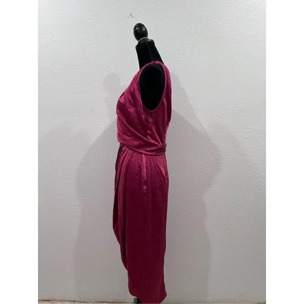 Lush‎ sleeveless pleated midi dress fuschia rose size medium - Image 5