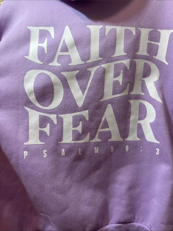 Faith Over Fear Lavender Hoodie - Image 3
