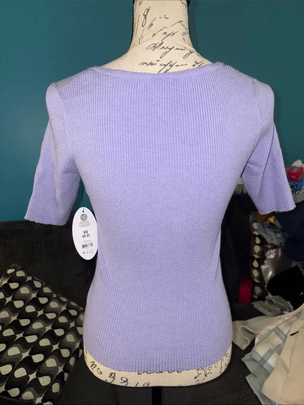 NWT Scoop Square Neckline Cardigan Sweater, XS - Image 6