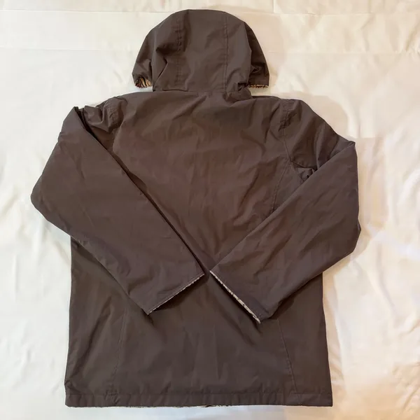 Reversible Hooded Jacket Brown Zebra Natural Reflections Animal Fleece Sz Large‎ - Image 6