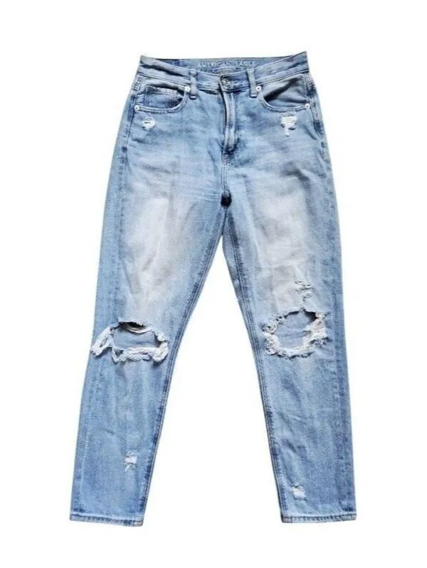 American Eagle Outfitters Pants Women Size 0 Mom Jeans Denim Short Distressed - Image 7
