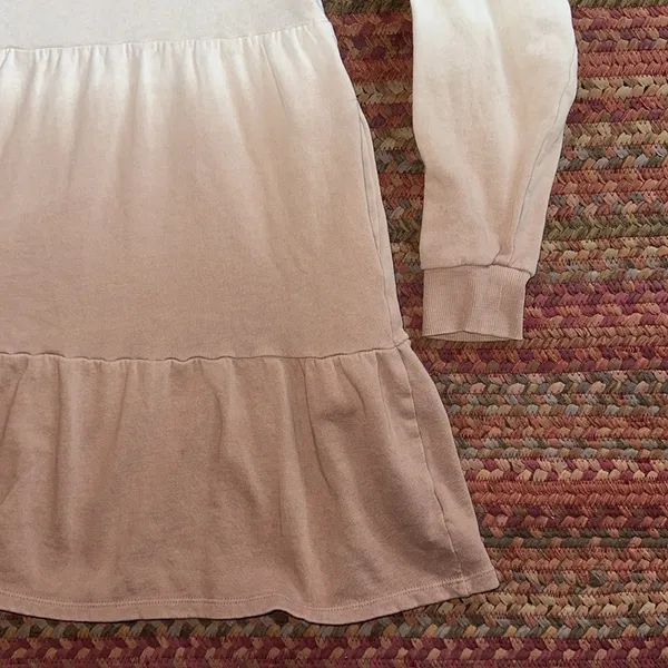 Wild Fable Cream Brown Tiered Mock Neck Ombre Sweater Dress - Image 3