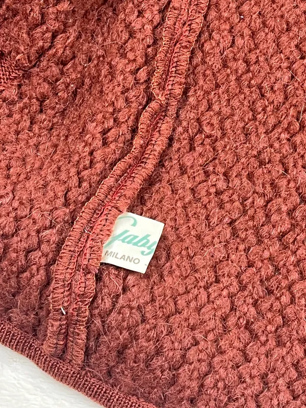 Vintage Gaby Tricot Milano Italy Textured Knit Cardigan Jacket 42 Burgundy - Image 4