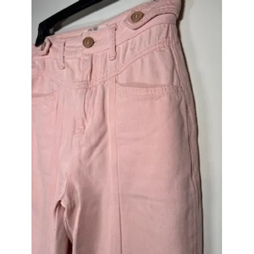 WETHE FREE Free People Pink High Rise Tapered Jeans Size‎ 25 Button Tab Waist - Image 3