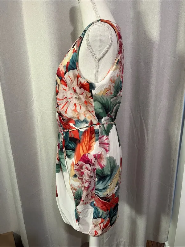 NEW! Floral Multicolor Sleeveless Wrap Dress bubble skirt - Image 6
