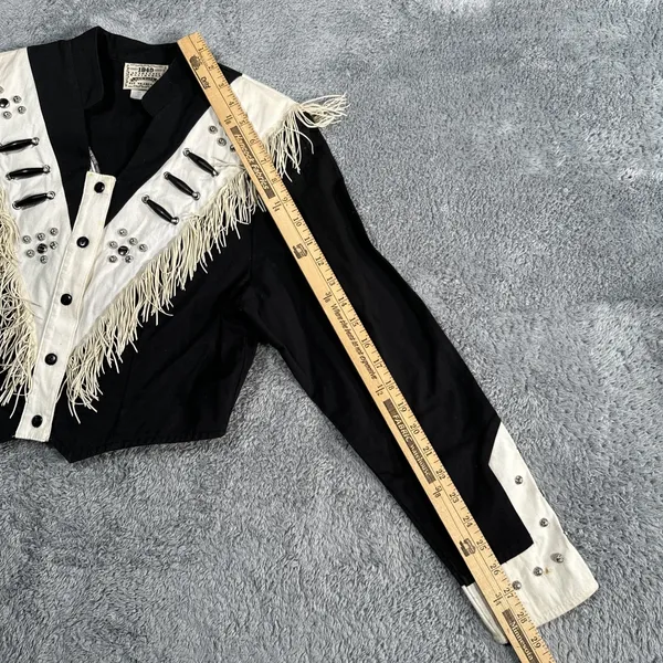 1849 Authentic Ranchwear Shirt Small USA Made Fringe Western Cowgirl Rodeo flaw - Image 10