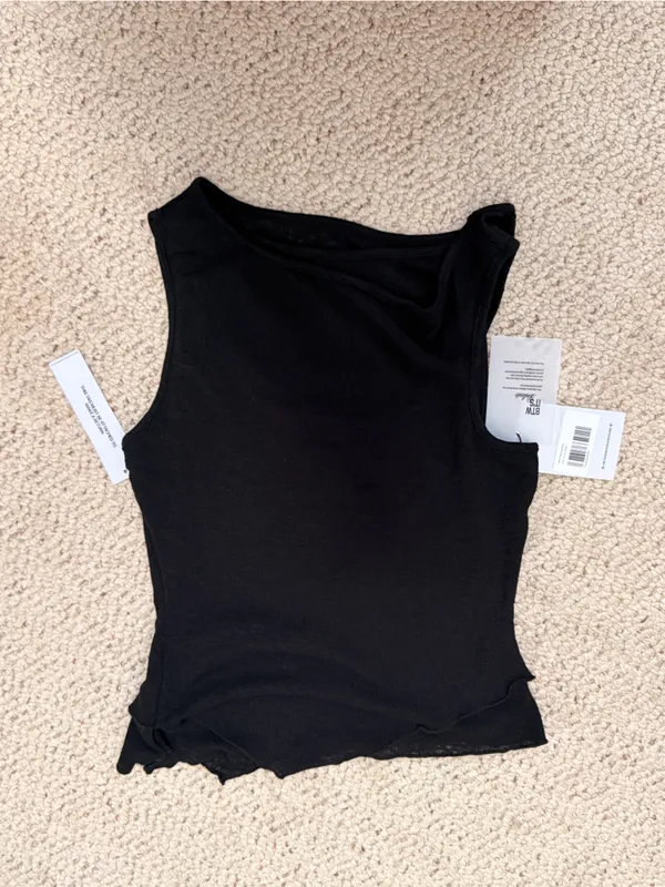 Princess Polly Lefort Tank Black Asymmetrical Sleeveless Top NWT US 6‎ - Image 6