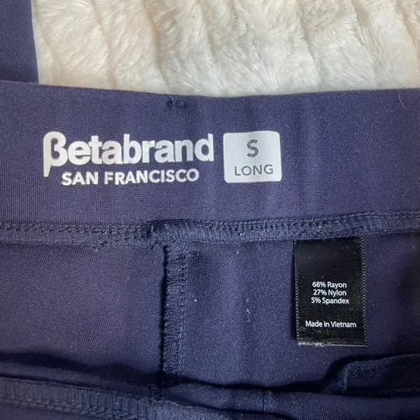 Betabrand Women's Navy Blue Stretch Pants‎ Size S Long Ankle Crop - Image 5