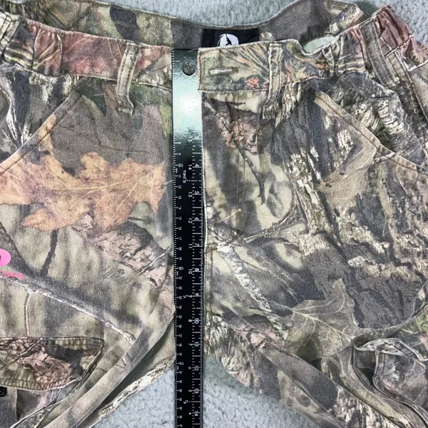 Mossy Oak Cargo Pants Women Medium Camo‎ Break-Up Pink Logo Drawstring Hem - Image 5