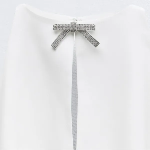 Zara JEWEL‎ BOW HALTER TOP Size XXL - Image 6