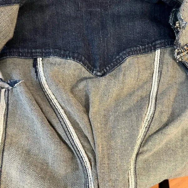 Dark Wash Distressed Embellished Distressed Denim Jean Vest XS‎ Y2K Unbranded - Image 4